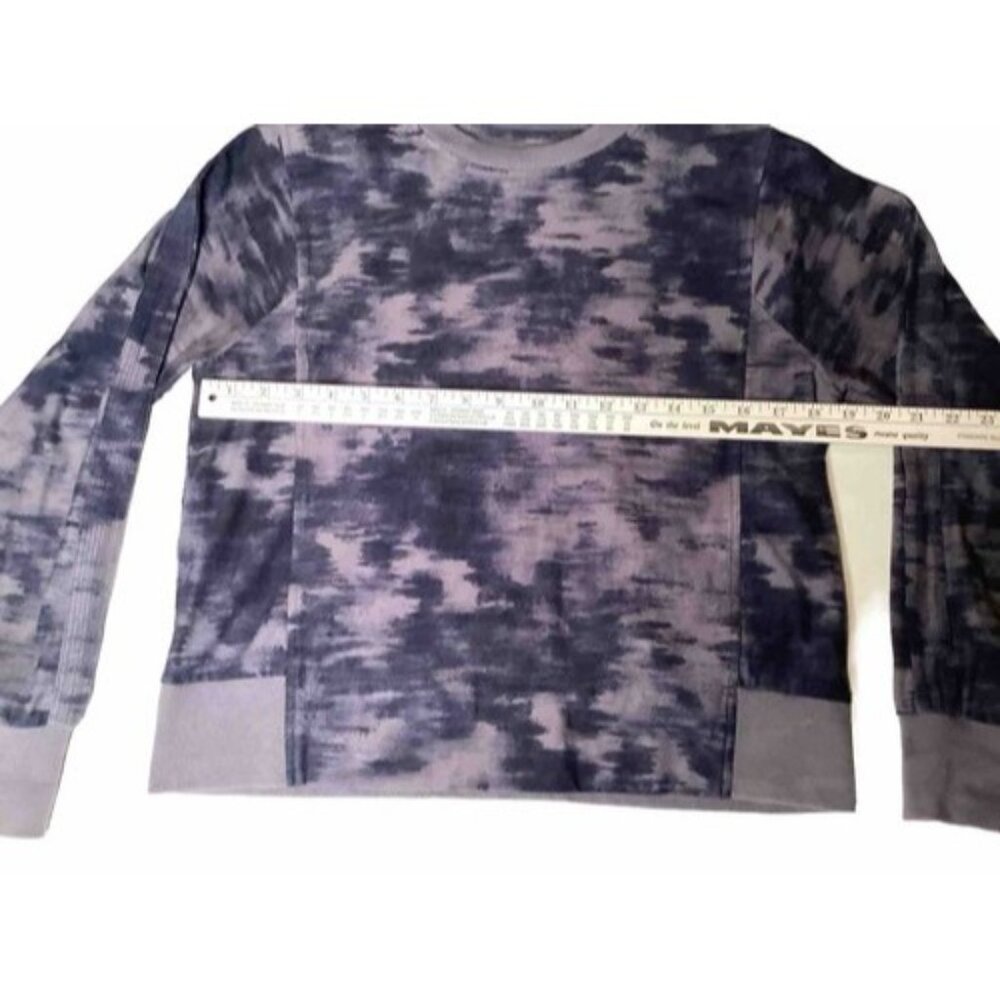 Athleta Womens Farallon Blue Gray Camo Tie Dye Sweatshirt Cropped Size Small - Picture 3 of 4